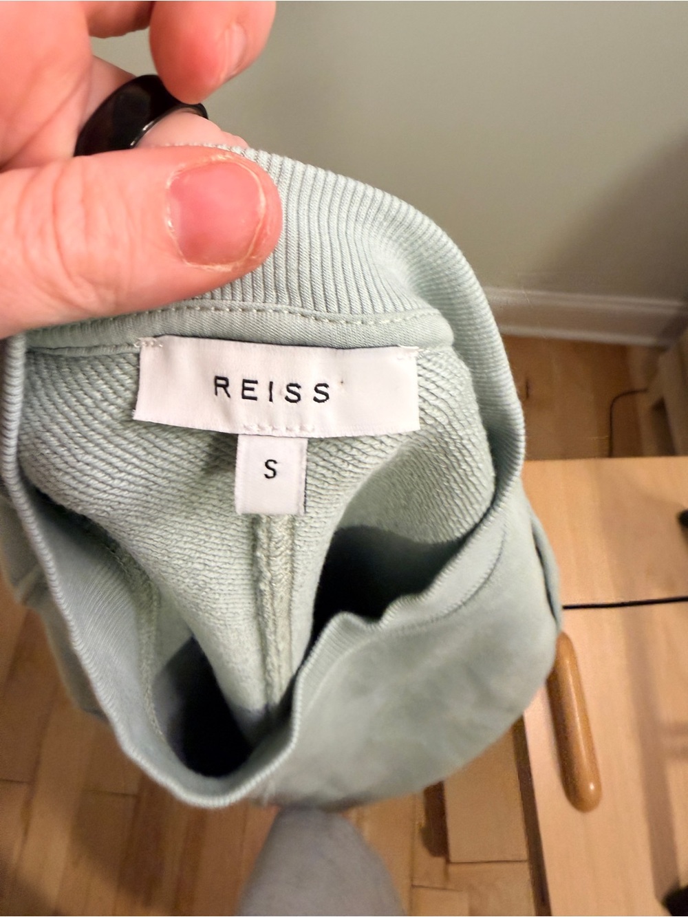 REISS Sage Green Crewneck Sweatshirt Women’s Small Minimalist - Picture 7 of 7